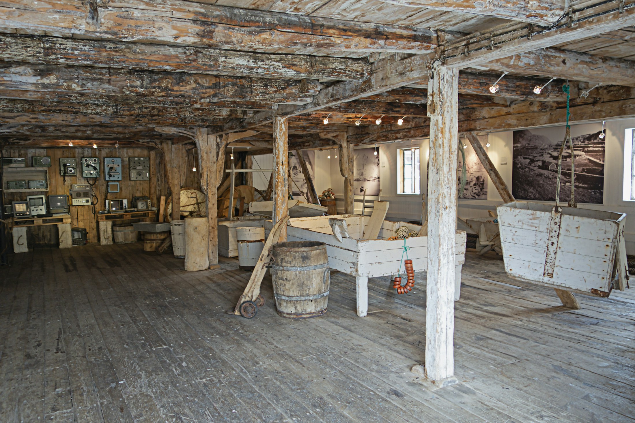 A timber workshop with furniture and hand tools